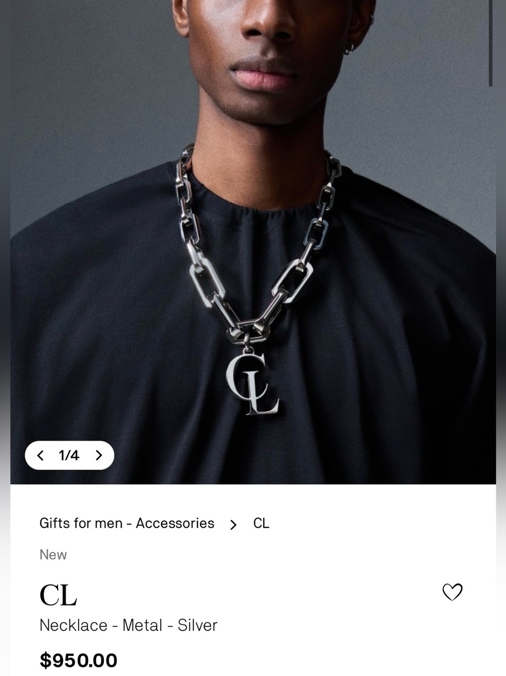 CL Silver Chunky Necklace